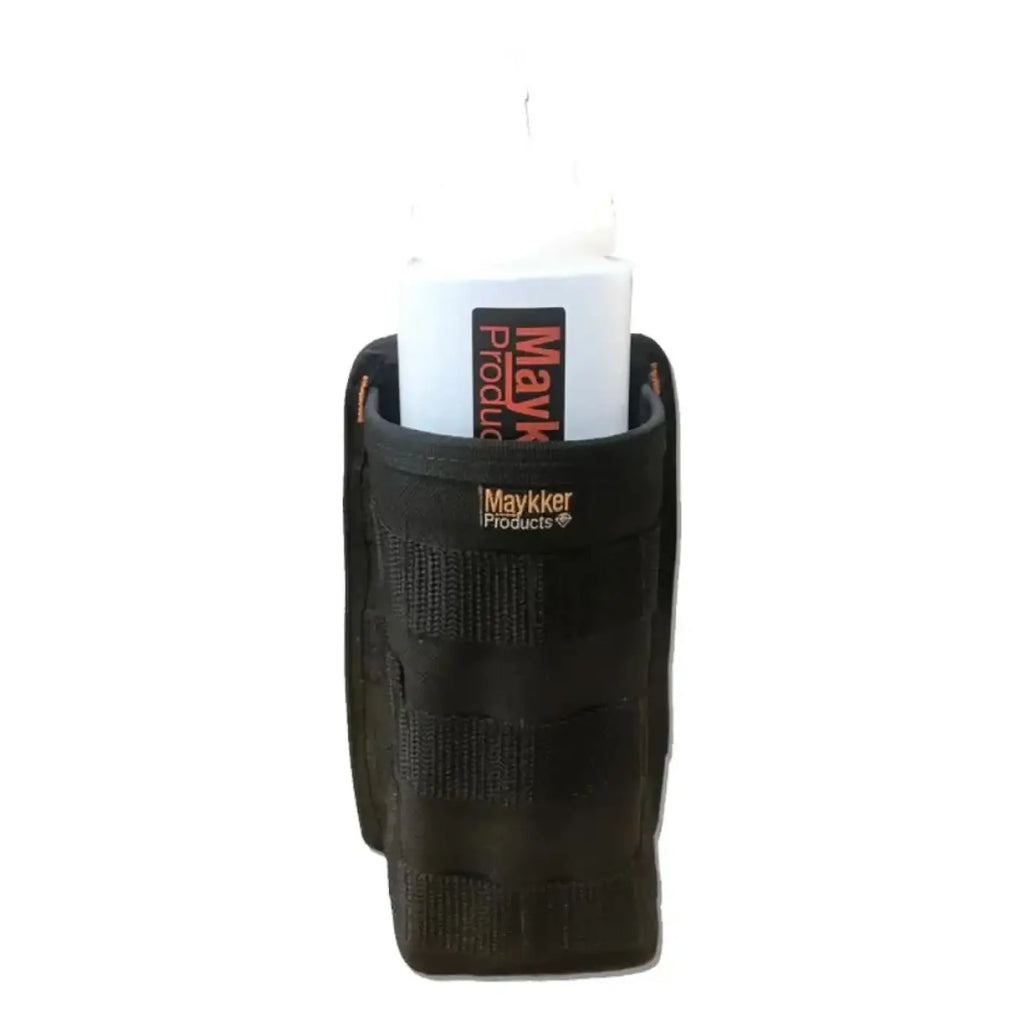 Maykker smart bag bottleholder schwarz taktischer flaschenhalter mit orange naht und weißer plastikflasche