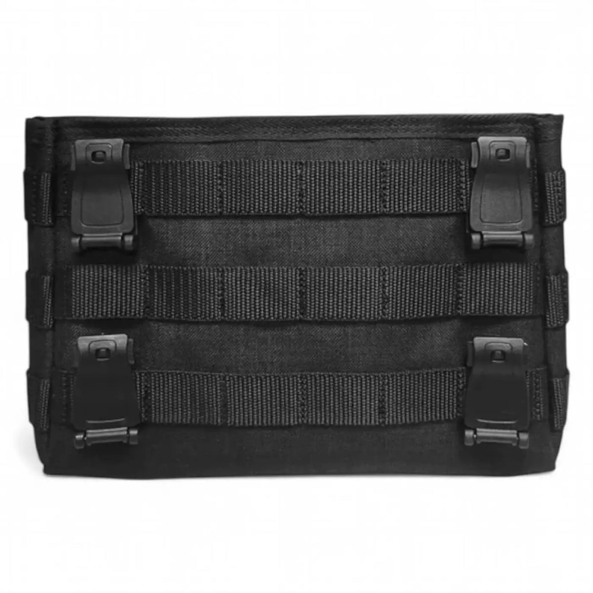Schwarzes MAYKKER Smart Bag Low-Rider FrontLoader kleines taktisches molle-panel mit drei webbing-riemen und vier schnallen
