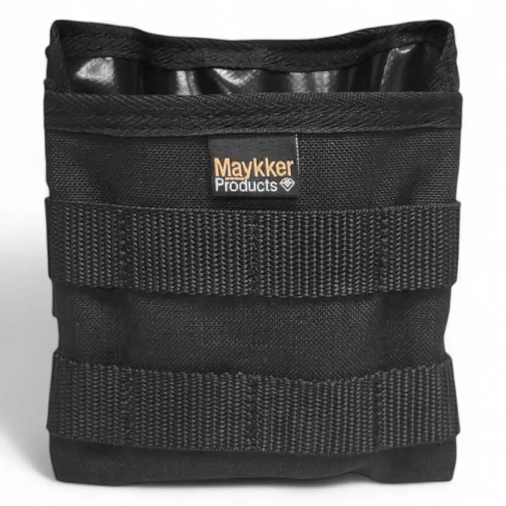 Schwarze maykker smart bag smallpouch taktische tasche mit drei horizontalen webbing-riemen und verstärktem oberen öffnung