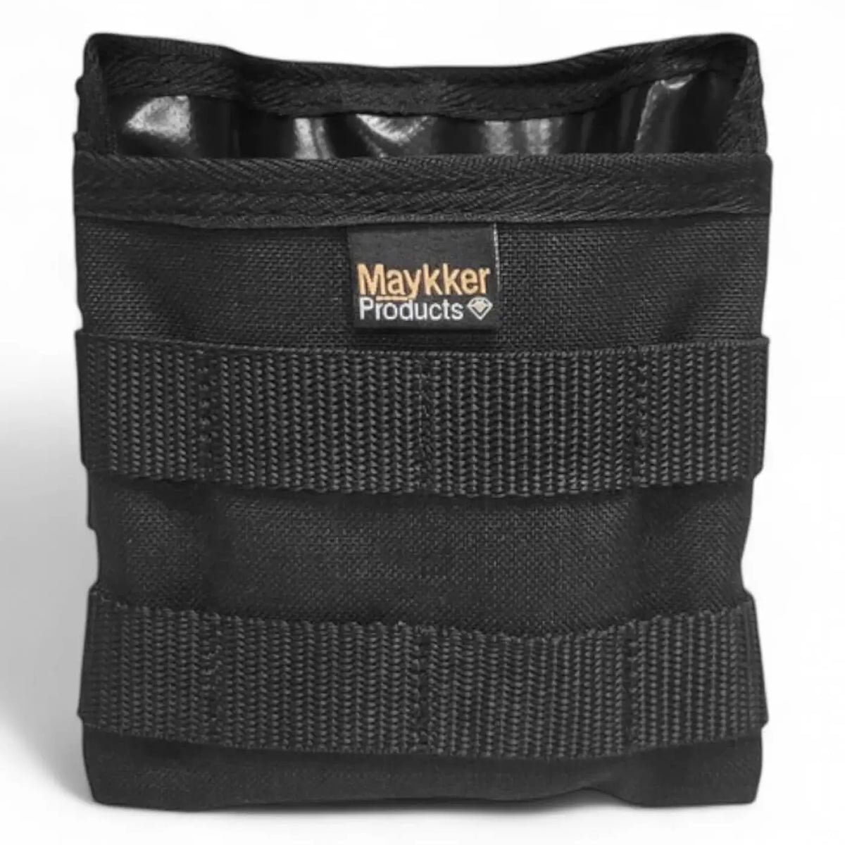 Schwarze maykker smart bag smallpouch taktische tasche mit drei horizontalen webbing-riemen und verstärktem oberen öffnung