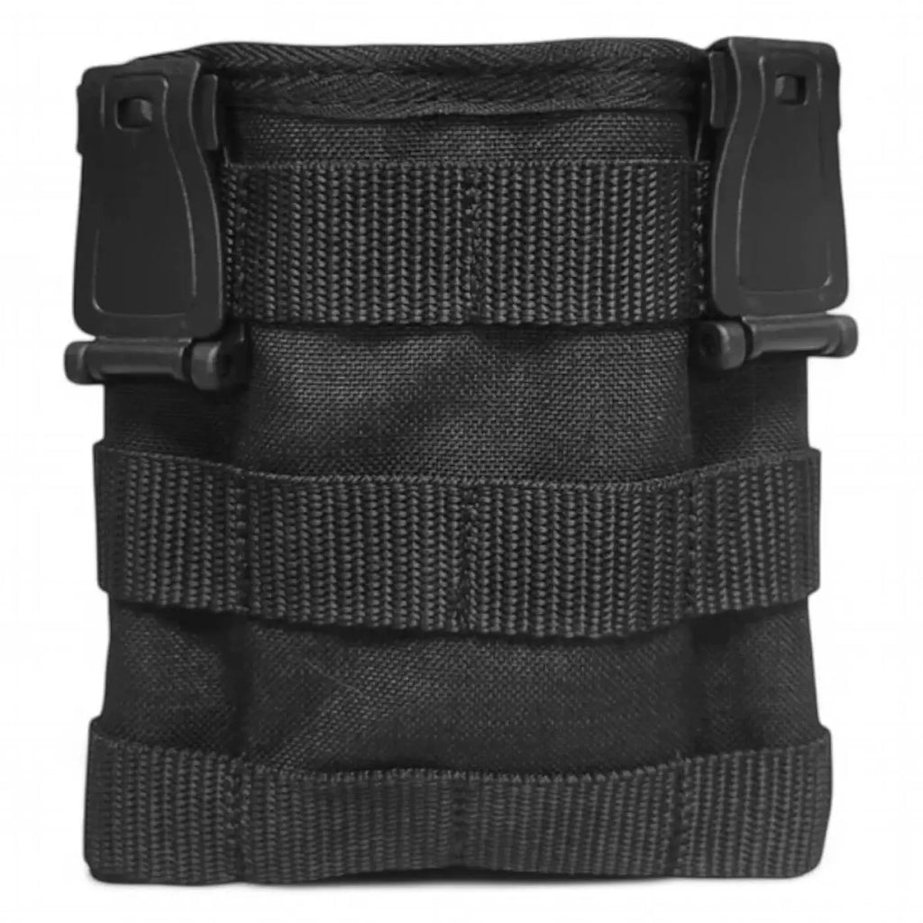 Black tactical molle pouch with reinforced webbing and plastic buckles from maykker smart bag smallpouch