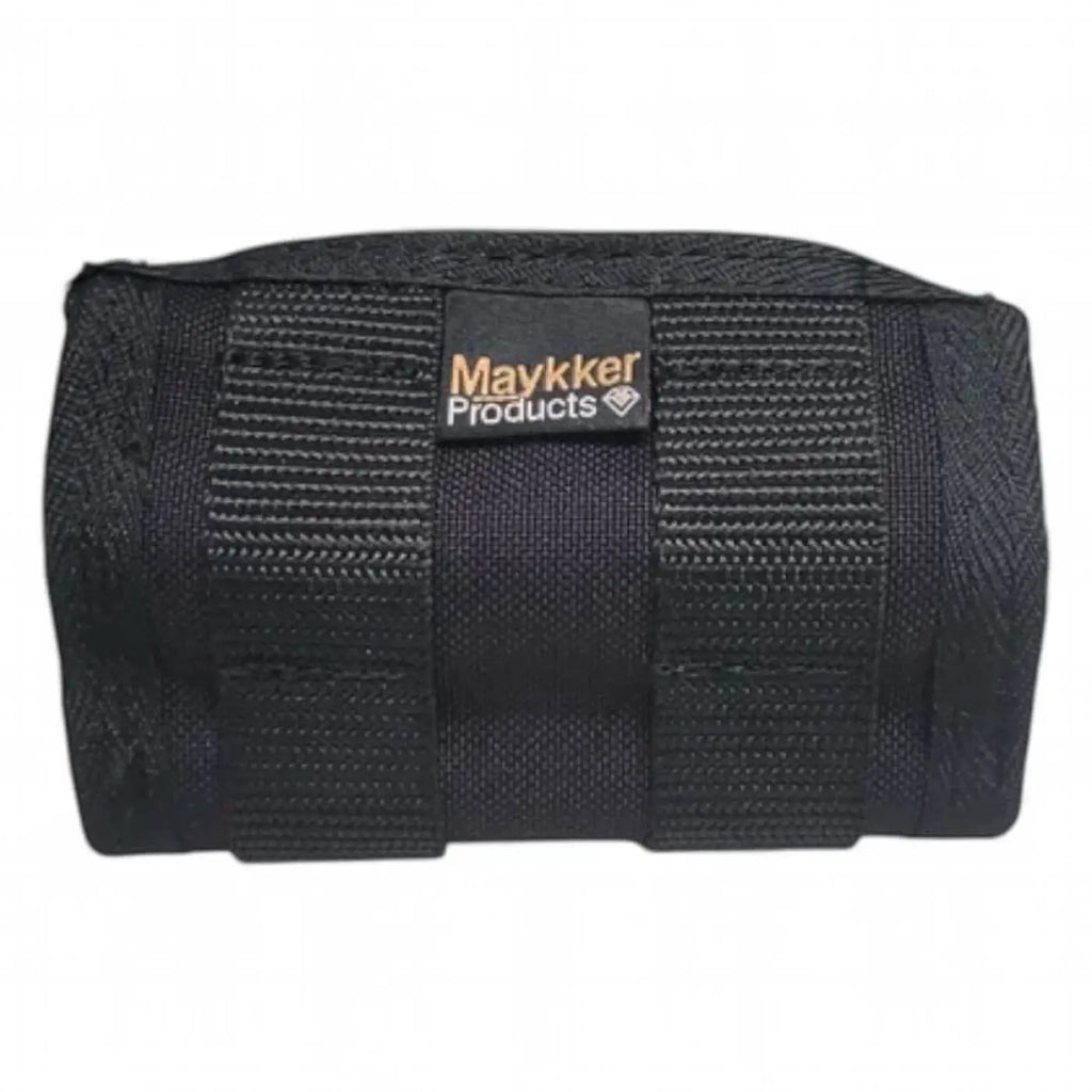 Black maykker wrist support made of durable woven fabric with textured ribbed design for smart tube bag use