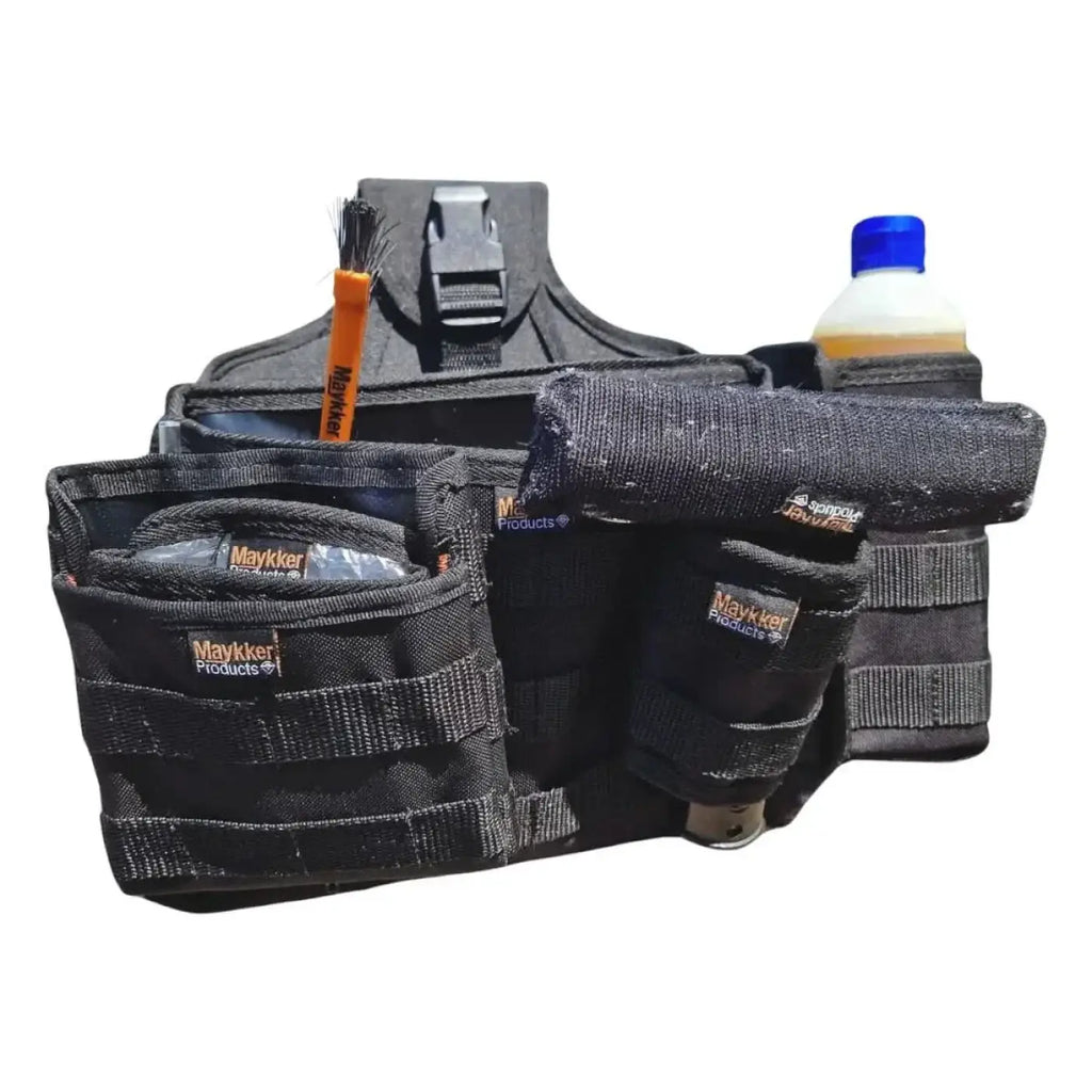 Schwarzer Maykker Smart Bag StandardBag werkzeuggürtel mit mehreren fächern und verstellbaren riemen