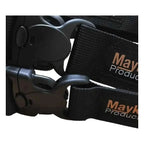 Schwarzer mayk products gürtel mit matter schwarzer kunststoffschnalle aus webstoff für den maykker tridentbelt