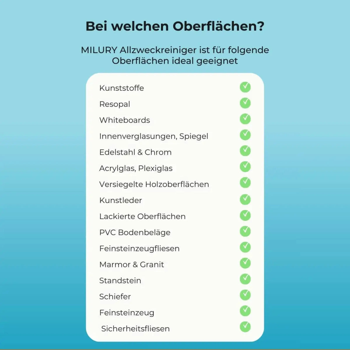 Milury allzweckreiniger konzentrat 1 liter für kunststoffe glas chrom holz und kunstleder oberflächen