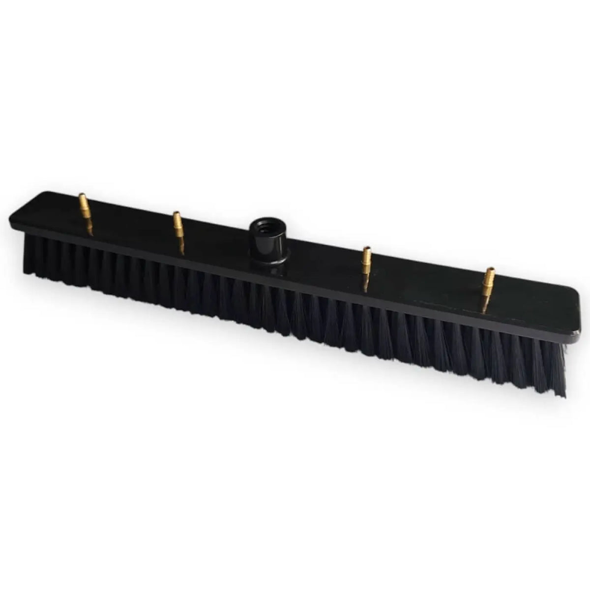 Schwarze milury bürste standard breite 49 cm mit dichten steifen borsten und vier messingfarbenen metallbefestigungen