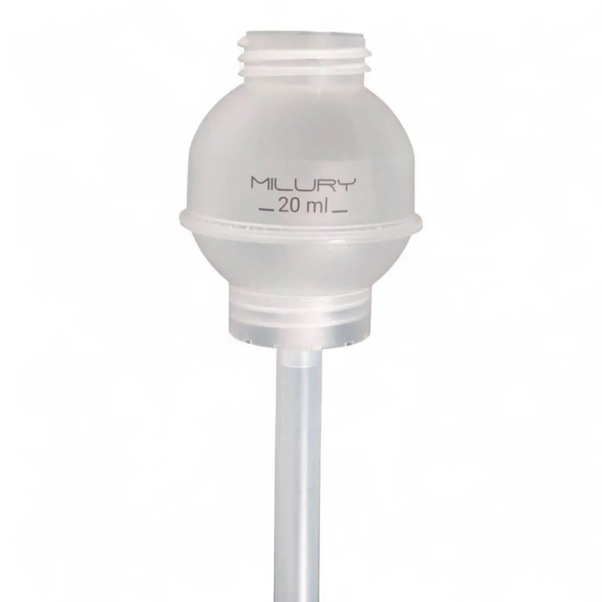 Transparent milury dosieraufsatz 20 ml aus plastik mit schmalem hals und schlauch für 1-liter-flaschen