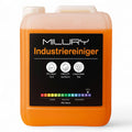 Orange kunststoffkanister mit milury industriereiniger ph 135 starke alkalische reinigung 5 liter haccp zertifiziert