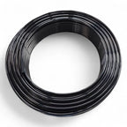 Milury wasserschlauch 50 meter schwarz mit glatter glänzender oberfläche und schwarzer kunststoffwicklung