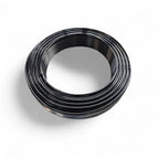 Coiled milury wasserschlauch schwarz 50 meter aus metall draht in kreisförmiger form gewickelt