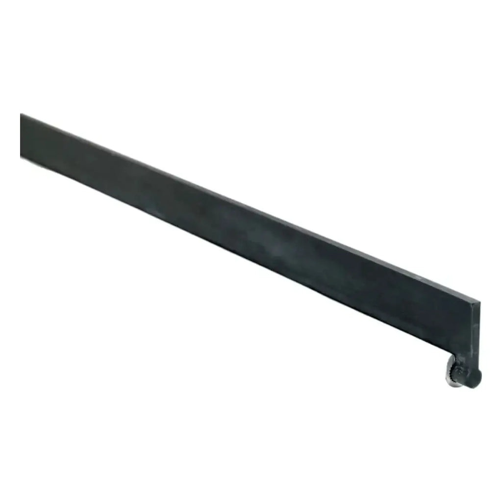 Schwarze aluminium-schiene mit abgerundetem ende und kleiner rundbefestigung für moerman dura-flex wischergummi