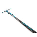 Schwarze carbon teleskopstange mit teal akzenten und branding modell carbonator 3.5m 12ft von moerman