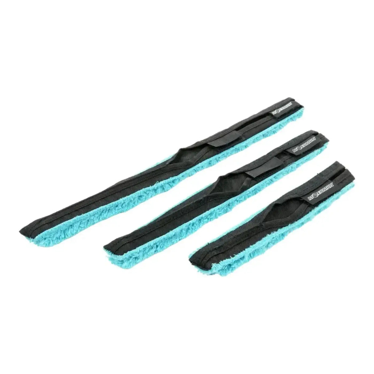 Drei teal und schwarz microfiber fensterputzer MOERMAN Combinator 2.0 mit weichem, faserigem rand
