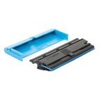 Moerman multi scraper glasschaber 10cm mit schwarzer und blauer tonerkartusche und blauer abdeckung mit hebräischem prägeschrift