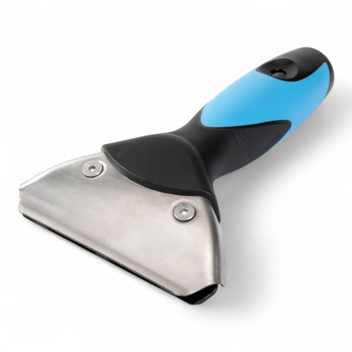 Moerman premium snapper 2.0 fensterwischer griff mit blau-schwarzem ergonomischem griff und edelstahlklinge für effizientes fensterputzen
