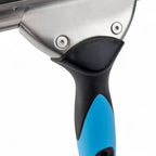 Moerman premium snapper 2.0 fensterwischer mit blauem und schwarzem ergonomischem griff und edelstahlkopf