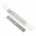 Transparent plastik klingenhalter mit metallklinge und drei runden löchern moerman sharkblade schaber klingen