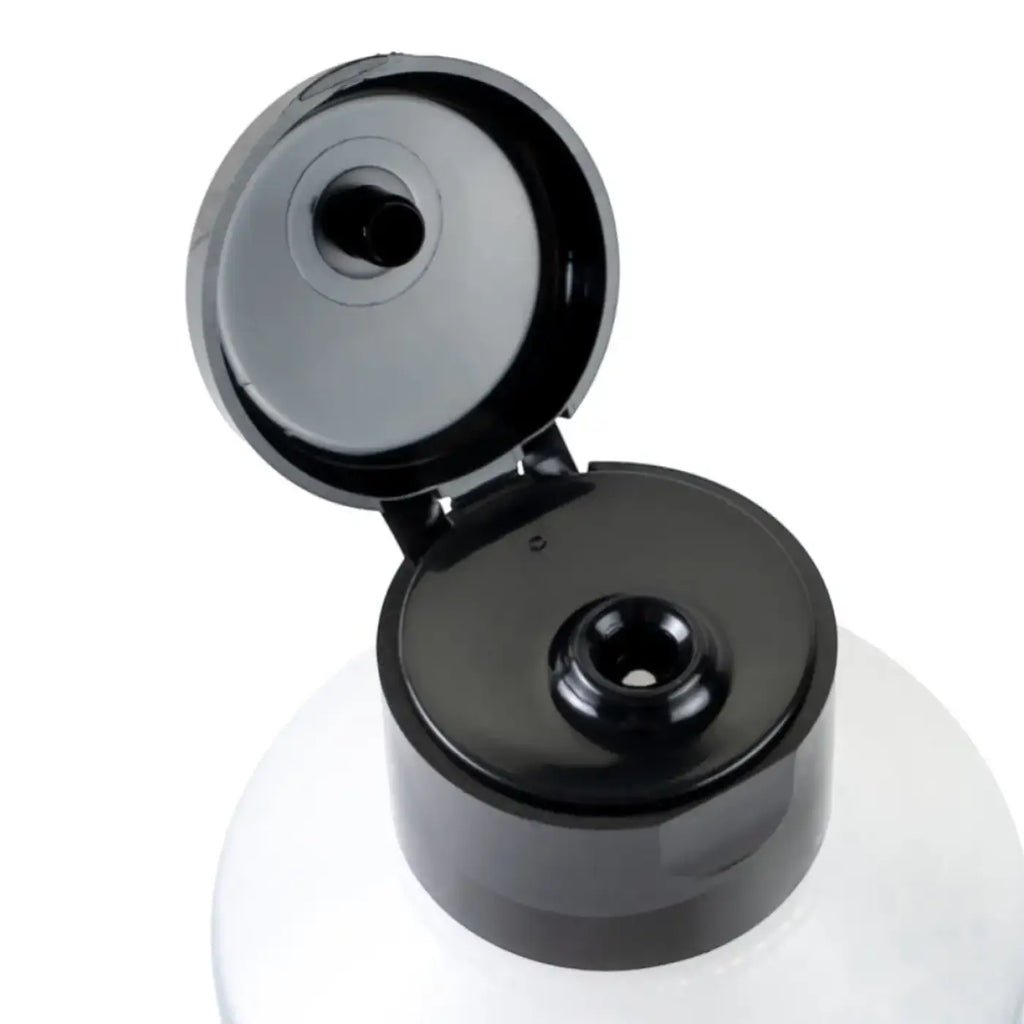 Schwarzer kunststoff-flip-top verschluss mit glänzender oberfläche für moerman squeeze deluxe black essence fensterreiniger