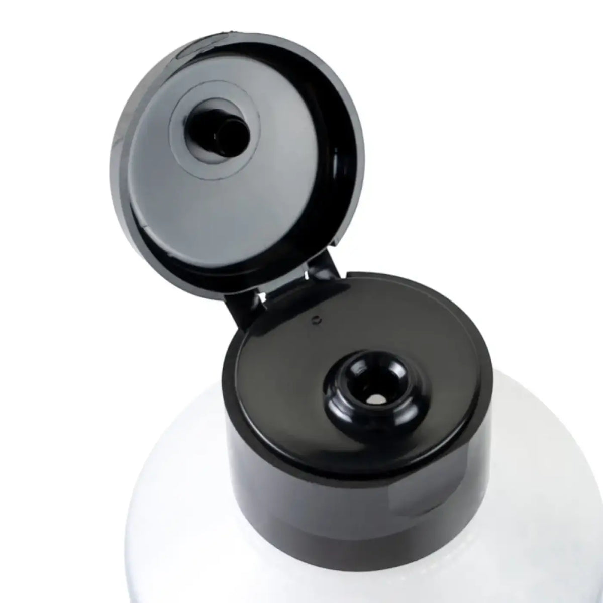 Schwarzer kunststoff-flip-top verschluss mit glänzender oberfläche für moerman squeeze deluxe black essence fensterreiniger