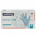 Weiße box walking nitrilhandschuhe rapid-on puderfrei blau größe m 100 stück aus nitril