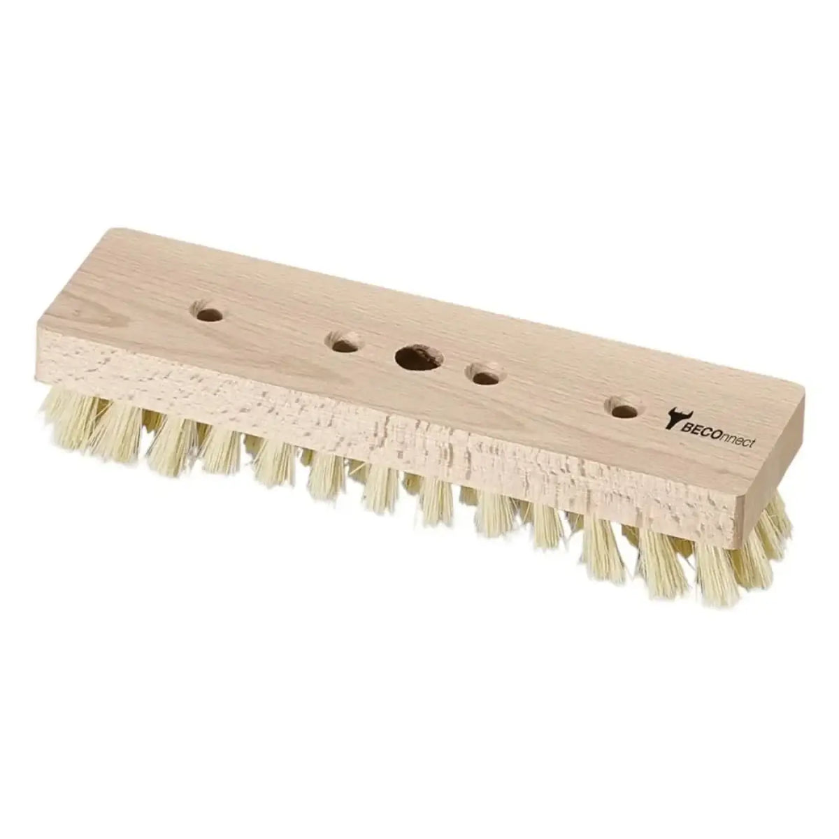 Nölle beconnect schrubber thermo-pet 23 cm hellfarbiger holzbodenbürste mit naturborsten und fünf löchern