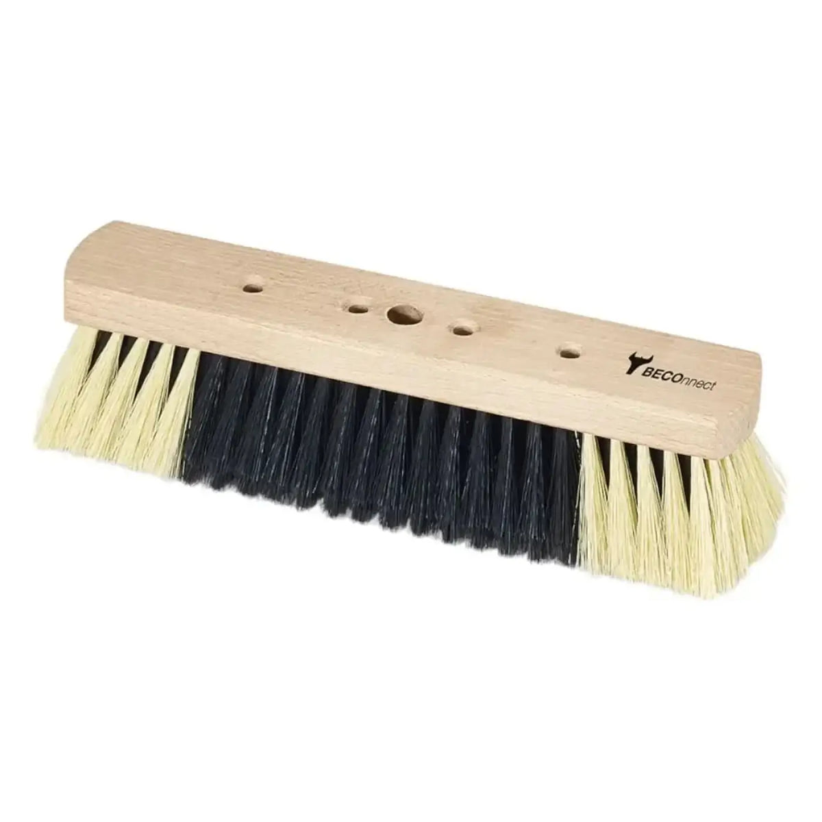 Nölle beconnect stubenbesen mit 28 cm lichtem holzgriff und doppelseitigen borsten schwarz und cremefarben