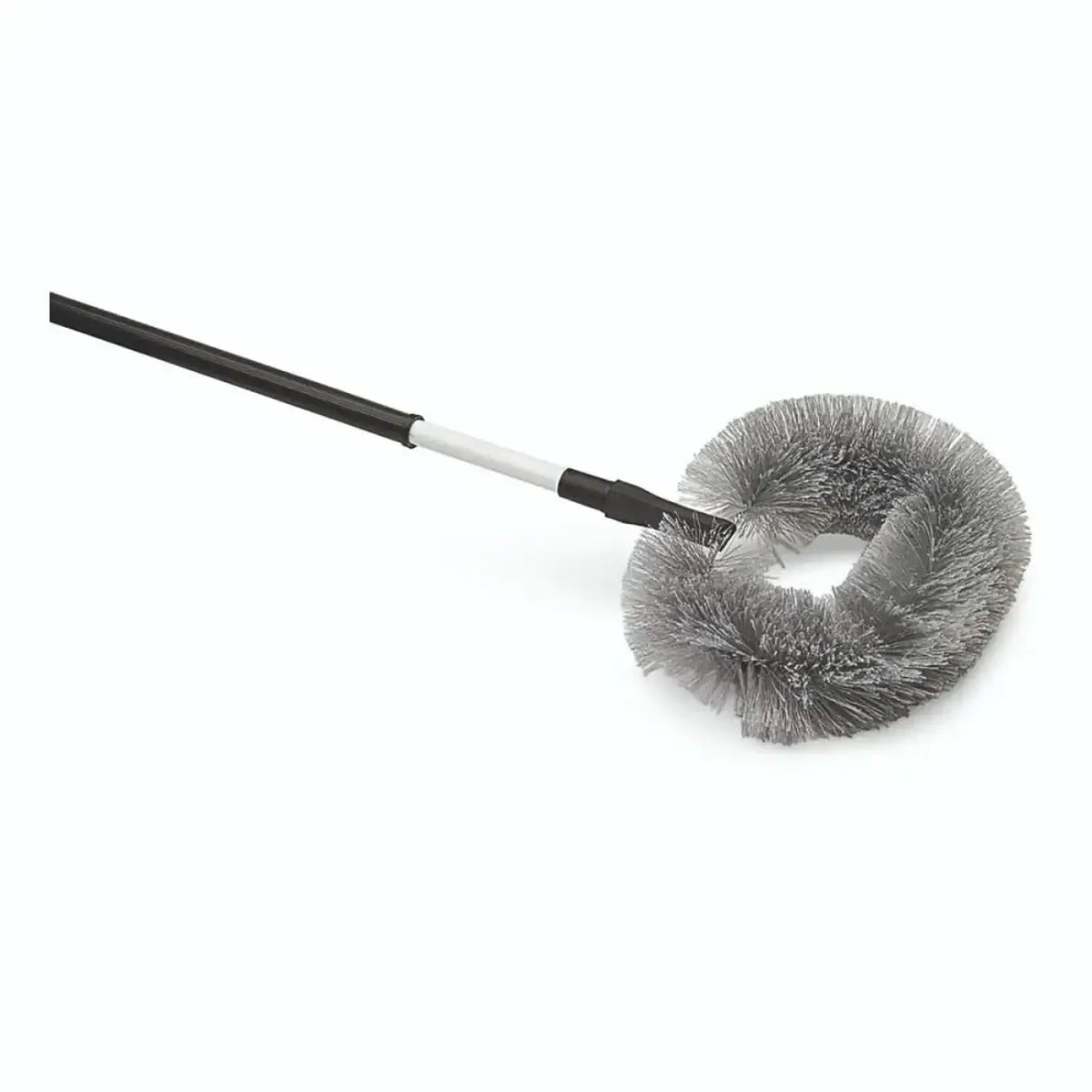 Nölle staubbiene mit teleskopstiel silberner metall drahtbürste mit schwarz weißem griff