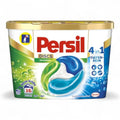 Persil vollwaschmittel universal 4 in 1 discs in weißem, grünem und blauem behälter mit goldfarbenem deckel, 16 waschladungen