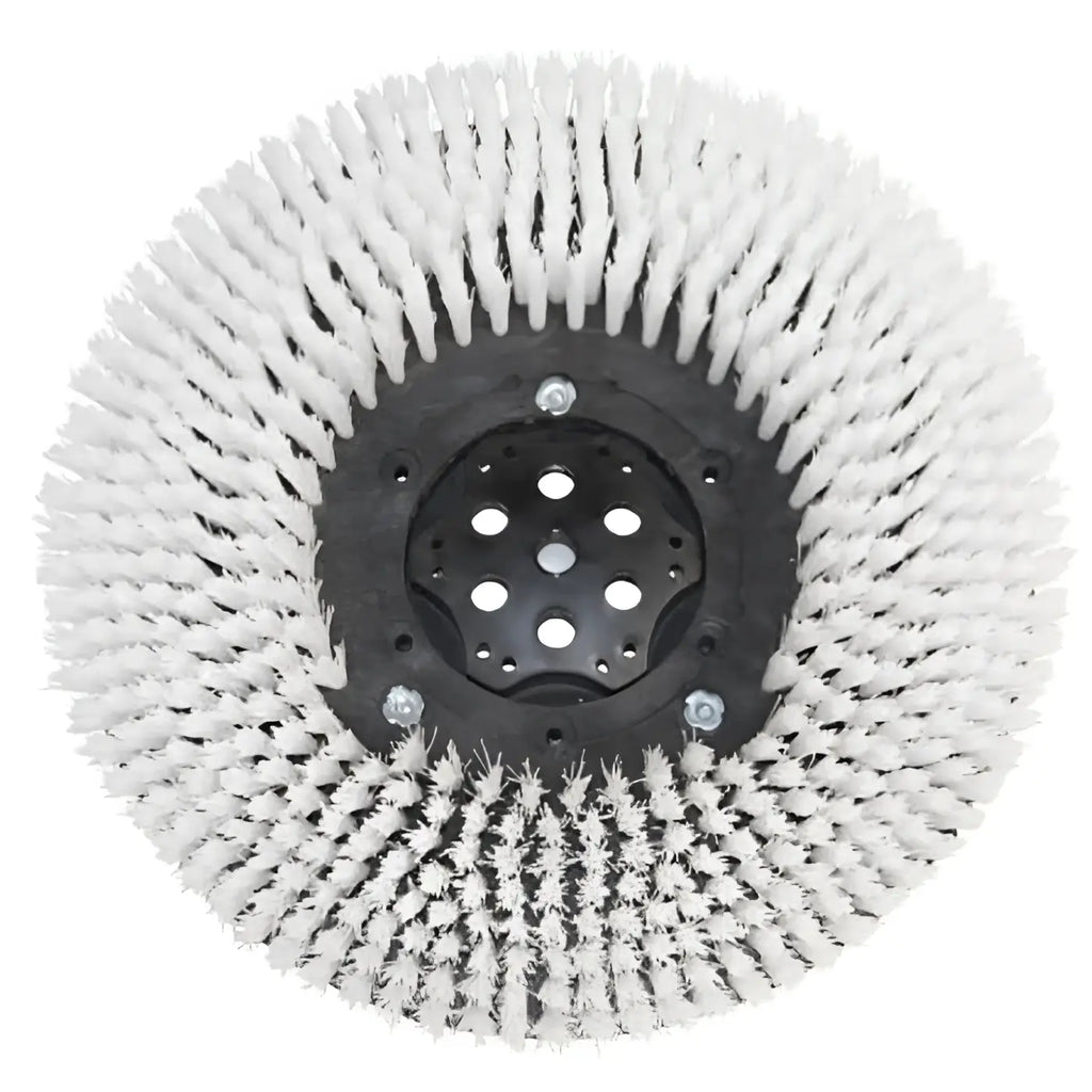 Weißes nylon schrubbteller bodenbürste 16 zoll 41 cm mit schwarzem zentralhub
