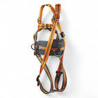 Skylotec falc standard haltegurt orange und schwarz mit reflektierenden streifen und grauem taillengurt