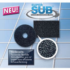 Schwarze runde und rechteckige super sub bodenreinigungspads mit dichten flexiblen borsten für effektives schrubben von solution glöckner