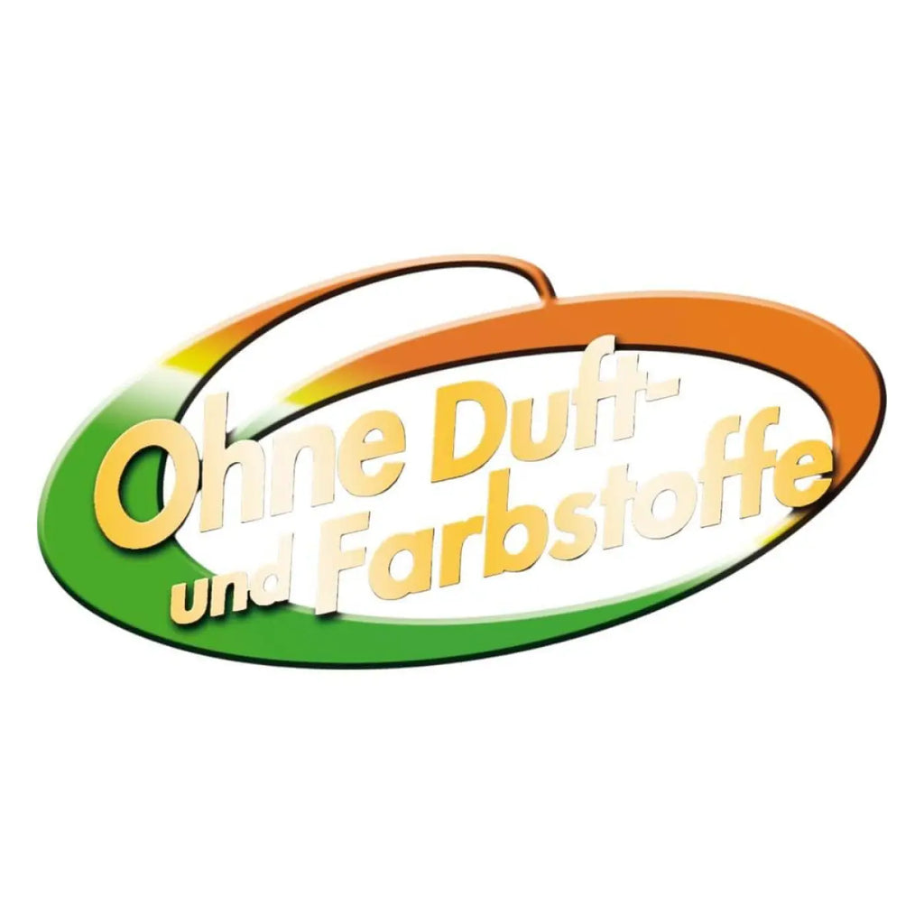 Das lösungsmittel glöckner soluprotect 1l logo ohne duft und farbstoffe in gold auf grün-orange ovalem hintergrund