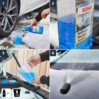 Blaues sonax antifrost plus klarsicht konzentrat citrus flasche zur autoscheibenenteisung und sichtklarheit