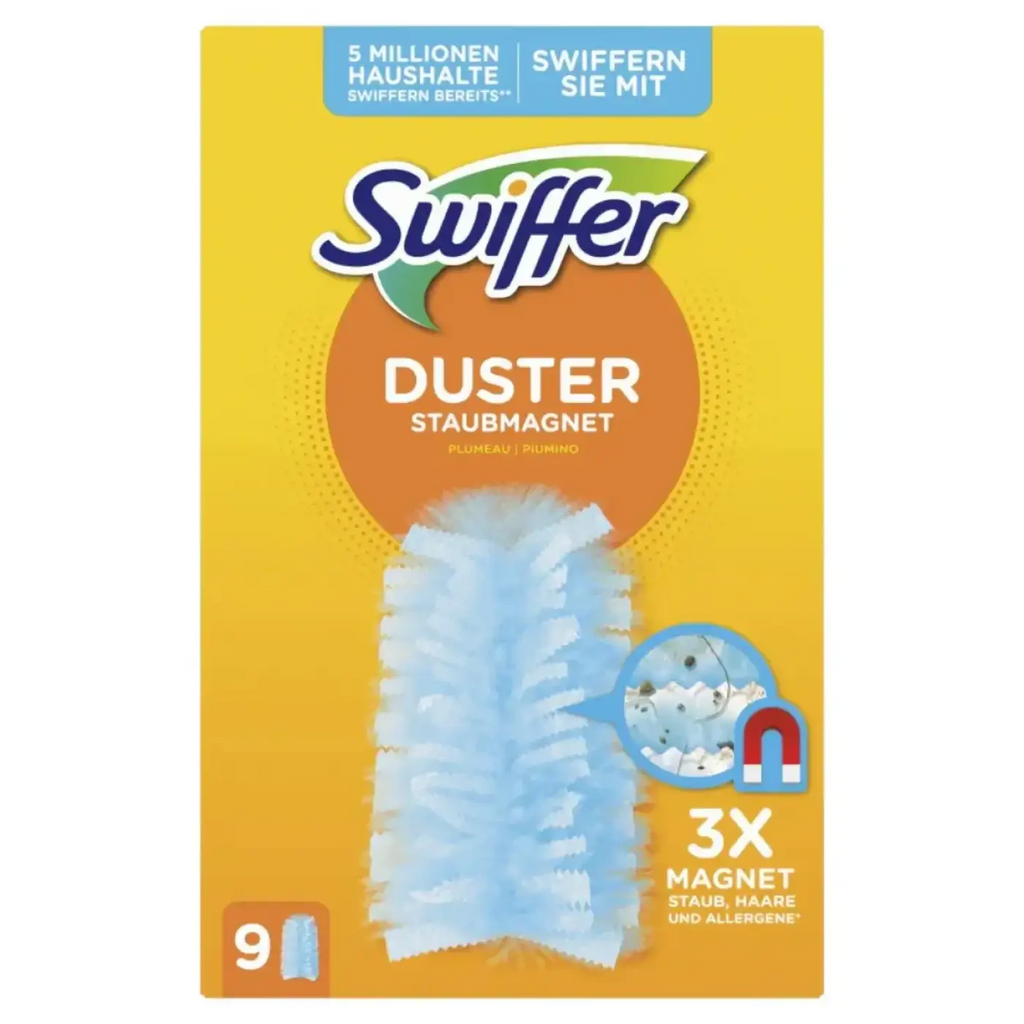 Lichtblauer weicher swiffer duster mit magnetischem kopf zur effizienten staub und haarentfernung im 9er pack