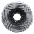 Graue tellerbürste aus kunststoff mit 490/515 mm länge und schwarzem mittleren kunststoffnabe
