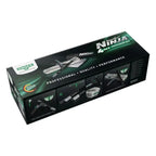 Schwarze und grüne box des unger ergotec ninja 4in1 fensterputzsets mit advanced kit