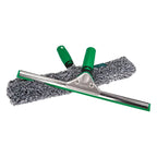 Unger ergotec 2in1 starter set ak011a grün griff squeegee mit silbernem metallrahmen und grauem mikrofaserpad