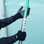 Ung er ergotec glasreinigungshandschuhe glon mit grün schwarzem carbonfaser hockeyschläger und weißen logos
