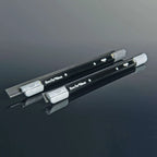 Schwarze unger ergotec ninja utility messer mit silberfarbenen griffen und klingen im akn14 6in1 komplettset