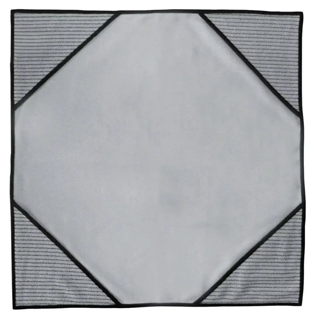 Unger ergotec ninja microwipe mikrofaserhandtuch grau mit leichter textur und schwarzen gesteppte rändern