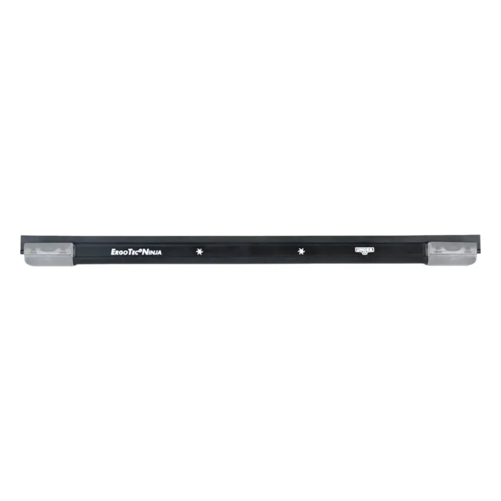 Schwarzer unger ergotec ninja scheibenwischer mit transparenter kappe und weißem logo aluminium schiene ac