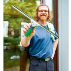 Unger greenlabel fensterreinigungs-set gtk35 mit grünem griff, metallrahmen und blauem akzent squeegee