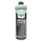 Eine durchscheinend hellgrüne plastikflasche mit grünem verschluss und schwarzem etikett des ung er ecotec ninja liquid fensterreinigungs-seife konzentrat 1l