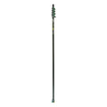 Black carbon fiber telescopic pole with green locking joints and yellow label for higher reach cleaning tools