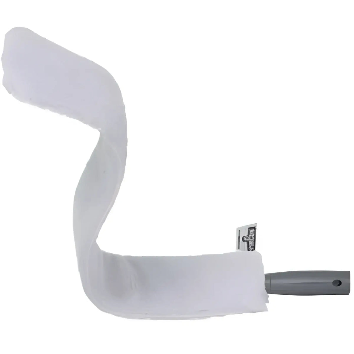 Weiße mikrofaser-reinigungshülle mit grauem griff aus flexiblem stoff für unger starduster pro flex 75 griff
