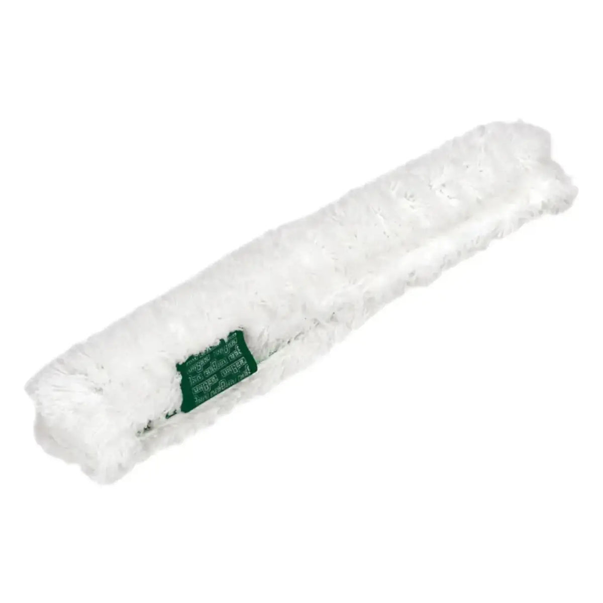 Weißer, flauschiger microfiber-reinigungspad mit grünem etikett für unger stripwasher original-bezug ws