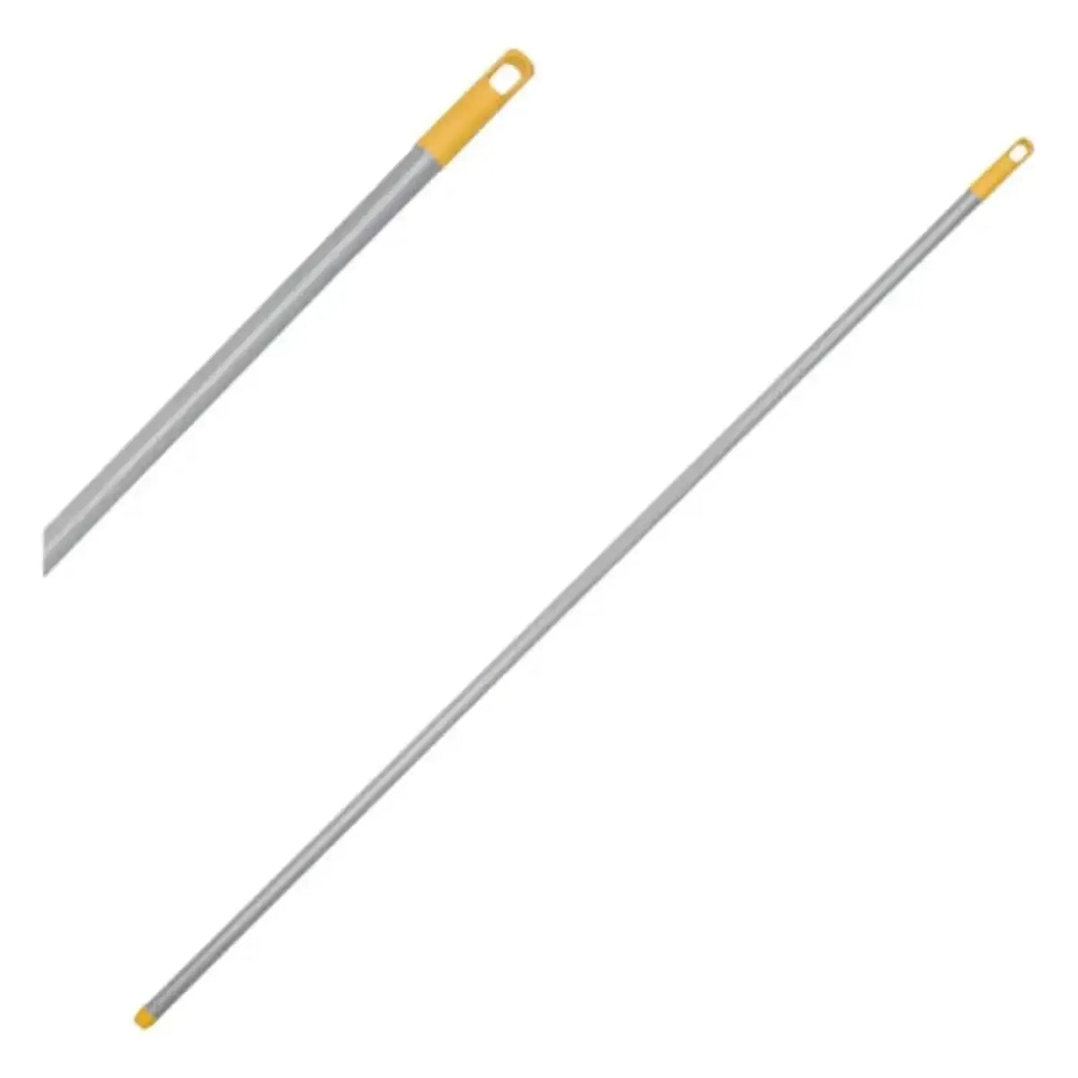 Vermop mini aquva stiel mit gewinde silberner metallmopgriff mit gelben plastikenden