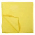 Ein sauber gefaltetes ver mop softy tuch 40x40 cm aus weichem, glattem, gelbem stoff