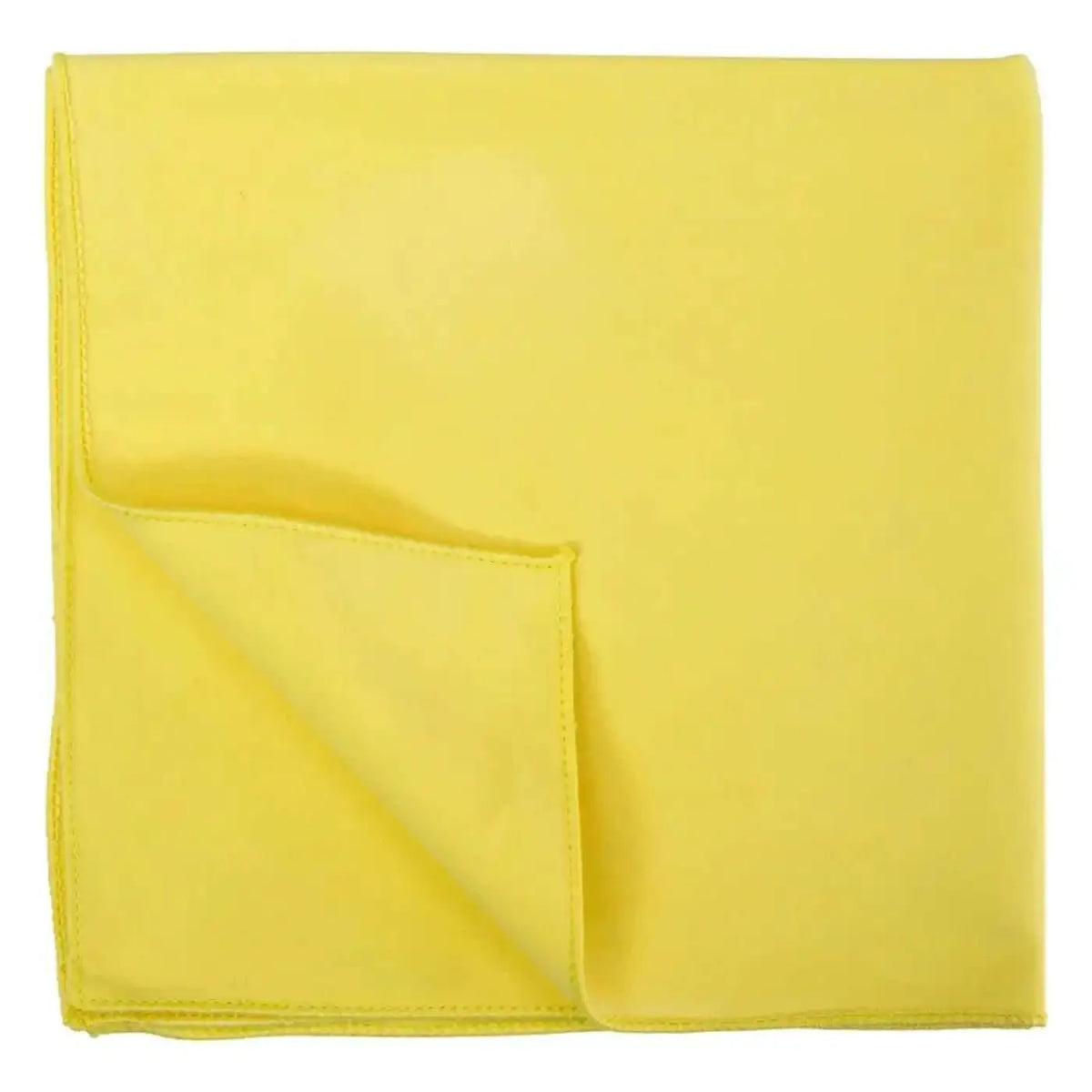 Ein sauber gefaltetes ver mop softy tuch 40x40 cm aus weichem, glattem, gelbem stoff