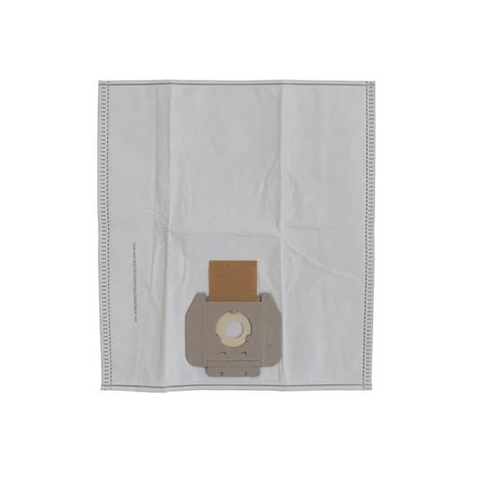 Vlies-staubsaugerbeutel super-flo hd mit weißem papierstaubbeutel, beiger kartoneinlage und grauem kunststoffrahmen